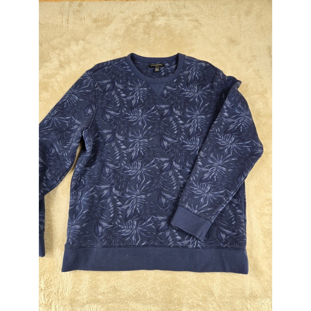 Banana Republic Men's Blue Leaf Print Crewneck Sweatshirt XL